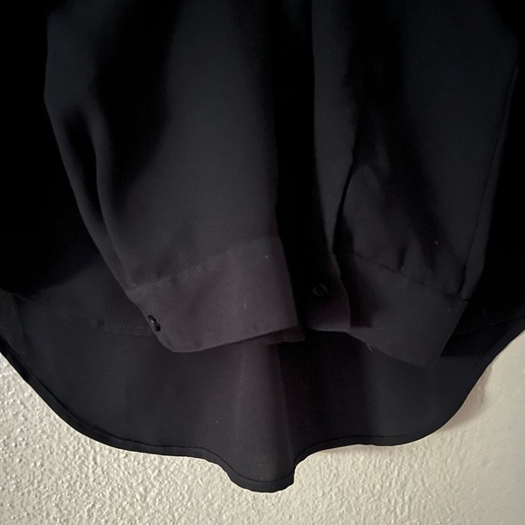 TROUVE Silky Button Down Long Sleeve blouse Size S In Black Style HL299932MI - Picture 8 of 13